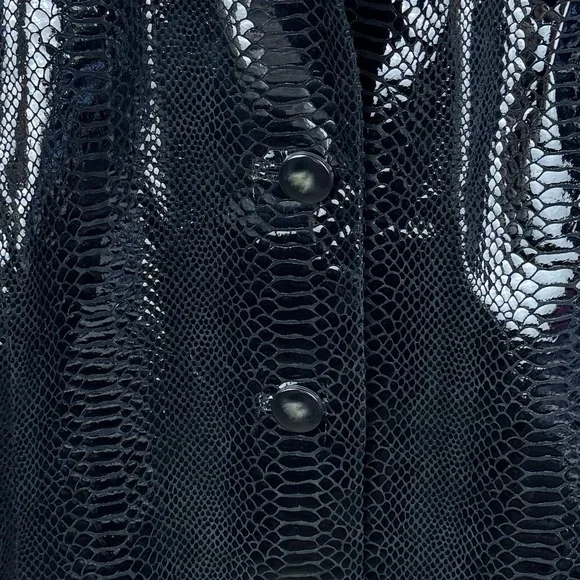 Chico’s Genuine Leather Black Snakeskin Embossed Jacket Size 1 (M/L) - Picture 7 of 7